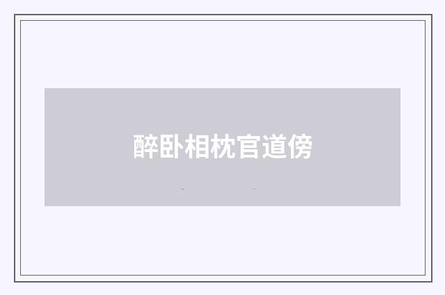 醉卧相枕官道傍