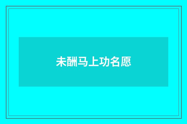 未酬马上功名愿