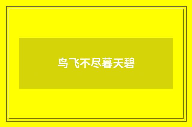 鸟飞不尽暮天碧