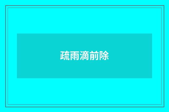 疏雨滴前除