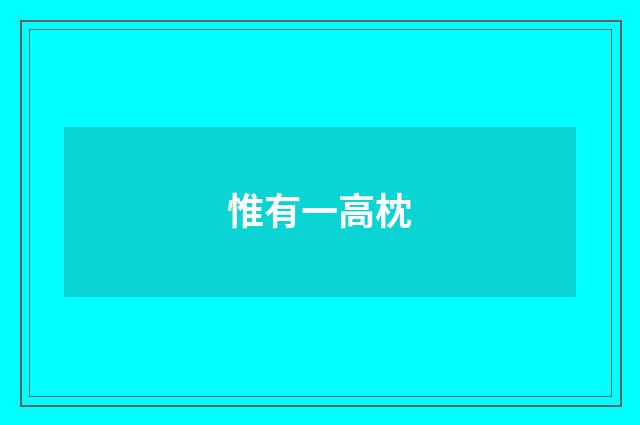 惟有一高枕