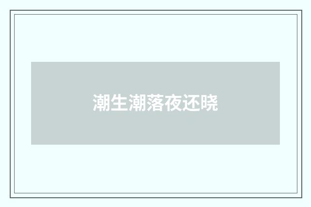 潮生潮落夜还晓