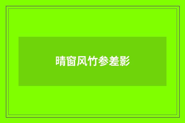 晴窗风竹参差影