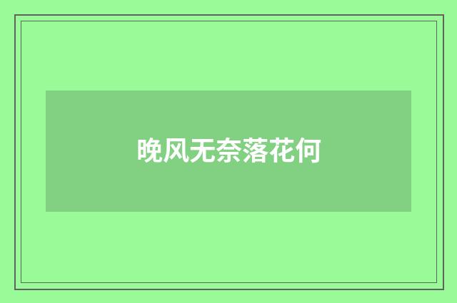 晚风无奈落花何