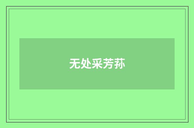 无处采芳荪
