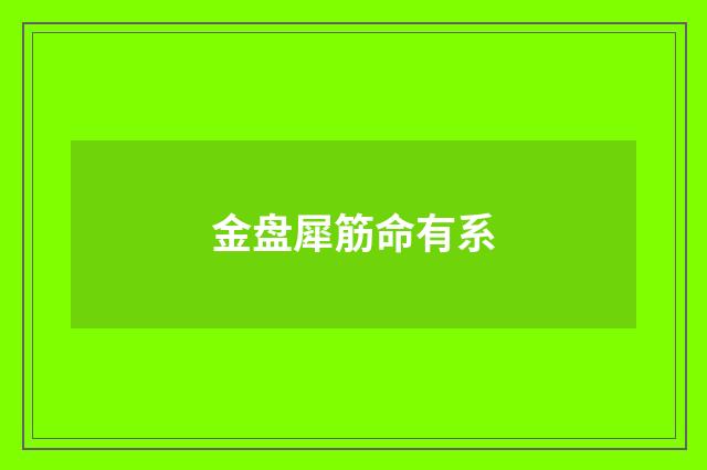 金盘犀筋命有系