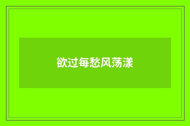 欲过每愁风荡漾