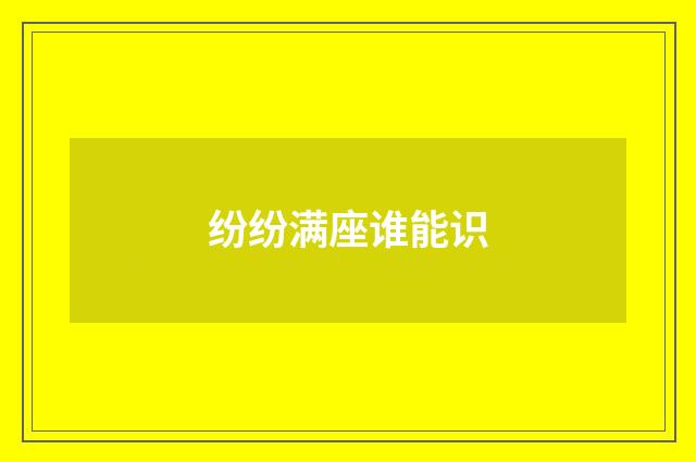 纷纷满座谁能识