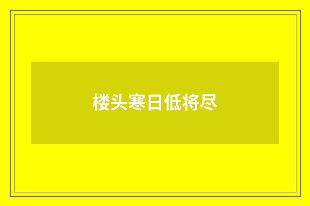 楼头寒日低将尽
