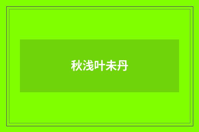 秋浅叶未丹