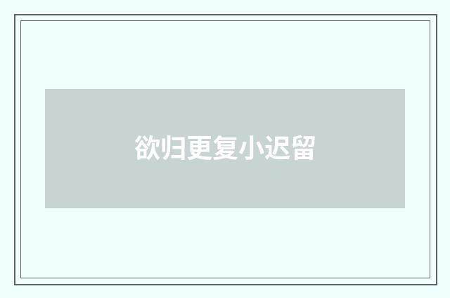 欲归更复小迟留