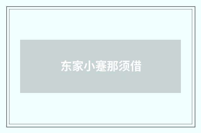 东家小蹇那须借