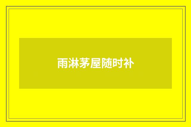 雨淋茅屋随时补