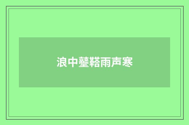 浪中鼞鞳雨声寒