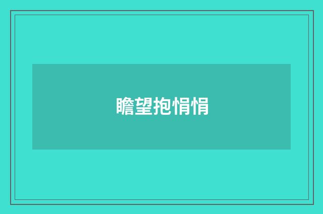 瞻望抱悁悁