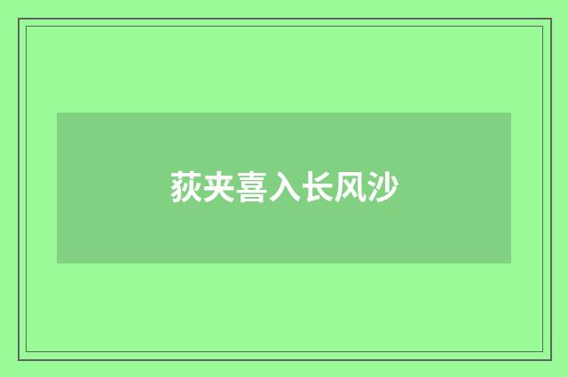 荻夹喜入长风沙