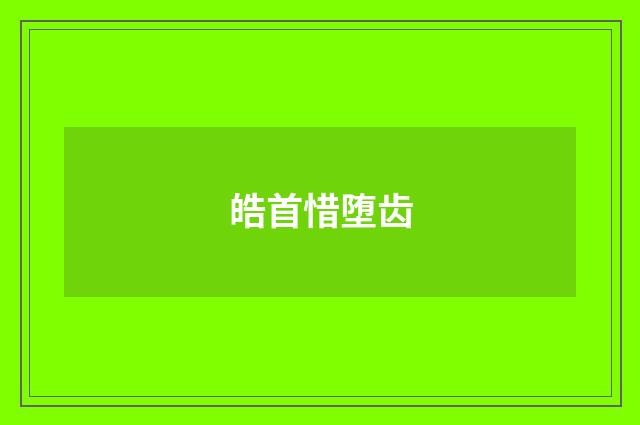 皓首惜堕齿