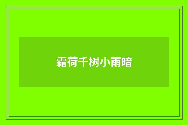 霜荷千树小雨暗