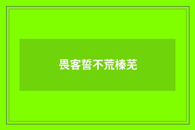 畏客誓不荒榛芜