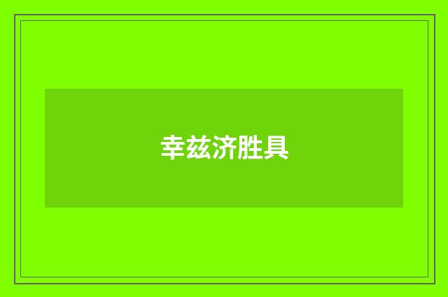 幸兹济胜具