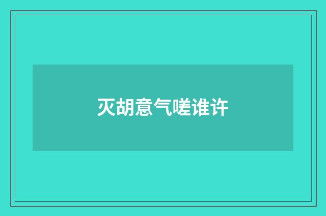 灭胡意气嗟谁许