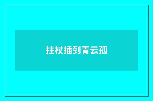 拄杖插到青云孤