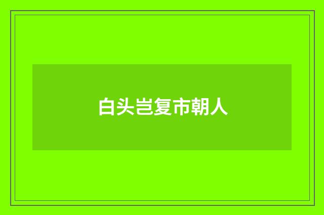 白头岂复市朝人