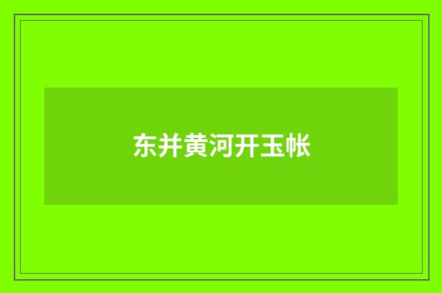 东并黄河开玉帐