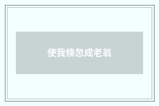 使我倏忽成老翁