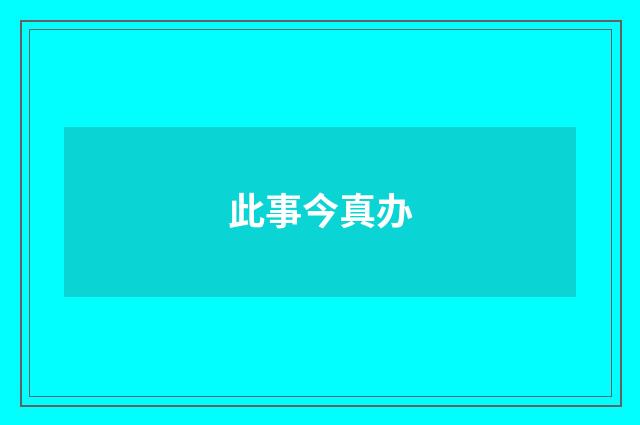 此事今真办