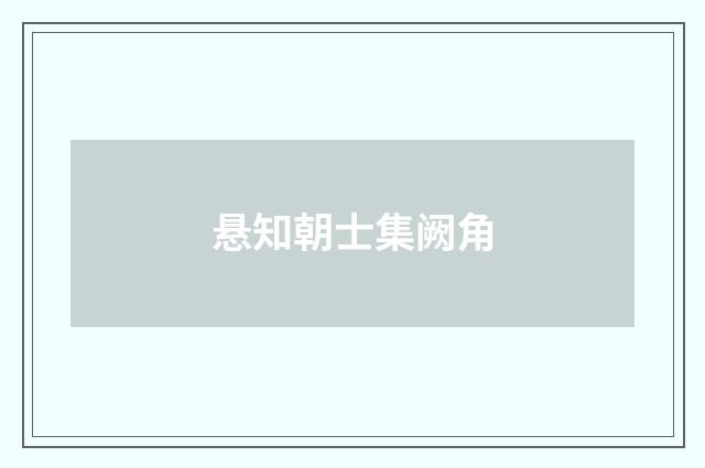 悬知朝士集阙角