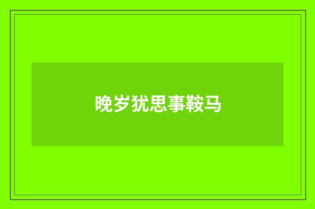 晚岁犹思事鞍马