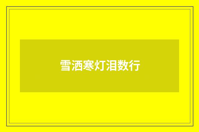 雪洒寒灯泪数行