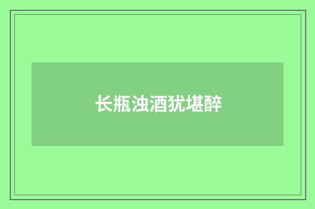 长瓶浊酒犹堪醉