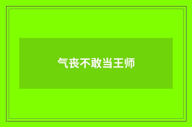 气丧不敢当王师