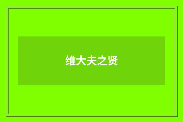 维大夫之贤
