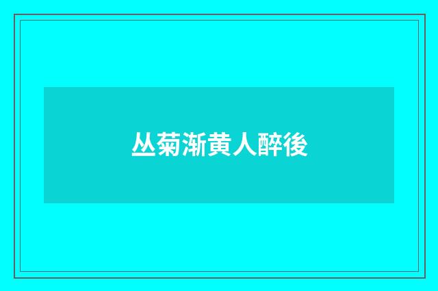 丛菊渐黄人醉後