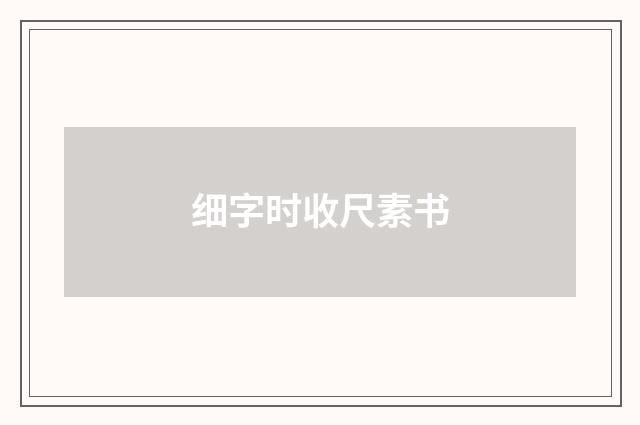 细字时收尺素书