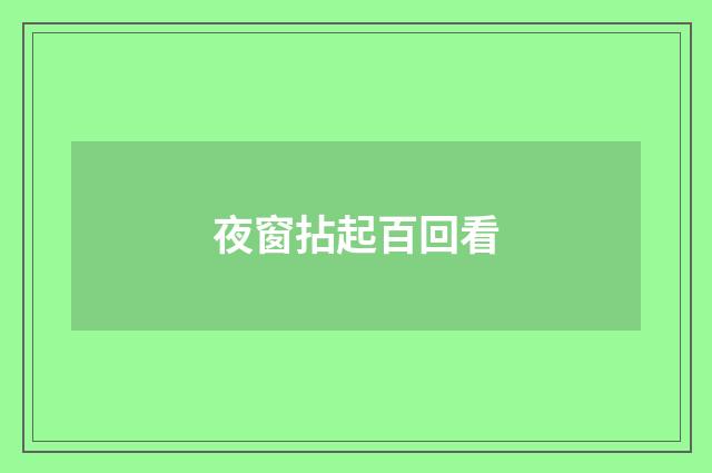 夜窗拈起百回看