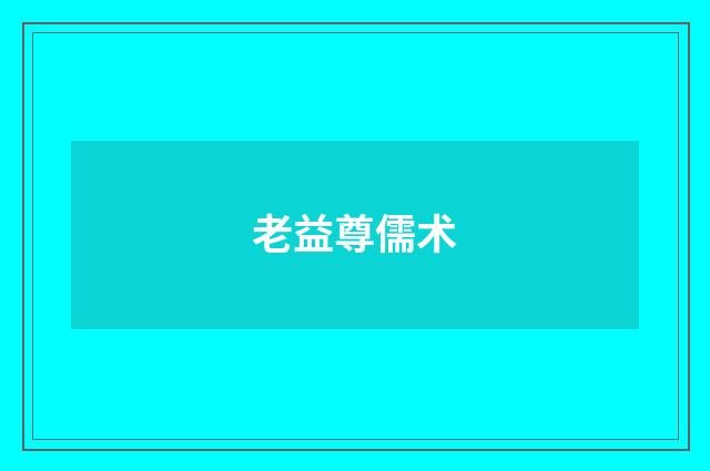 老益尊儒术