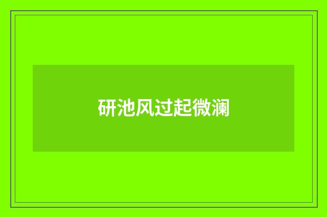 研池风过起微澜