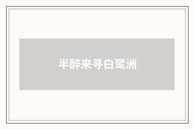 半醉来寻白鹭洲