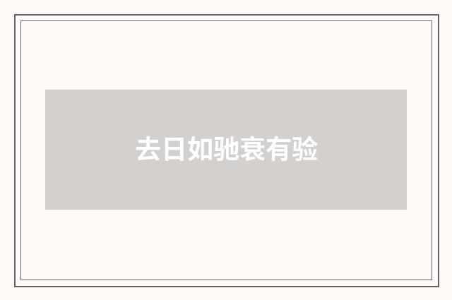 去日如驰衰有验