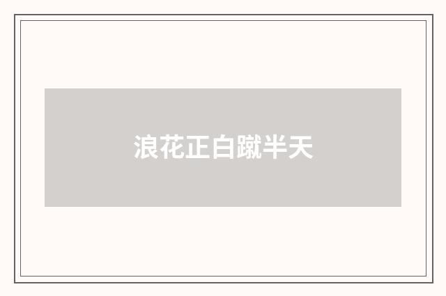 浪花正白蹴半天