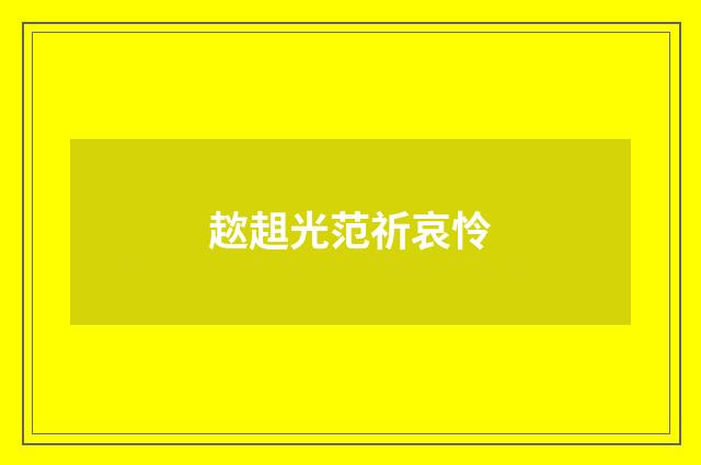 趑趄光范祈哀怜