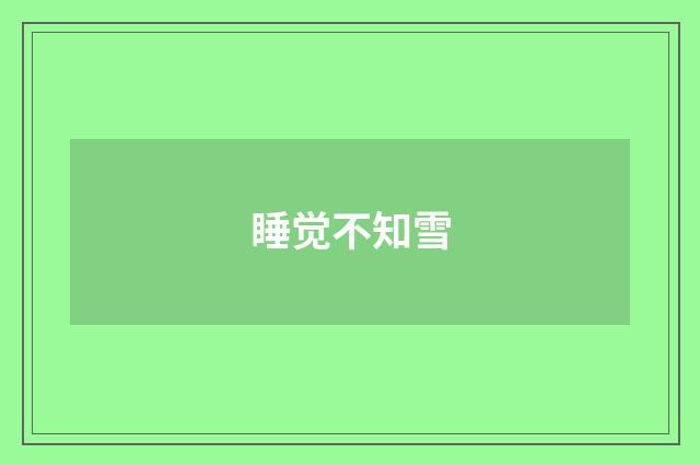睡觉不知雪