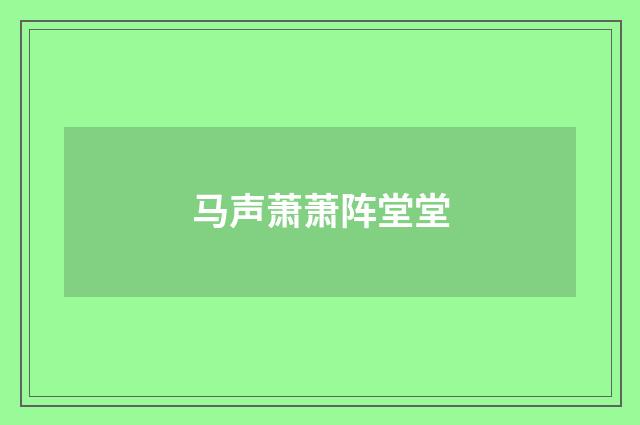 马声萧萧阵堂堂
