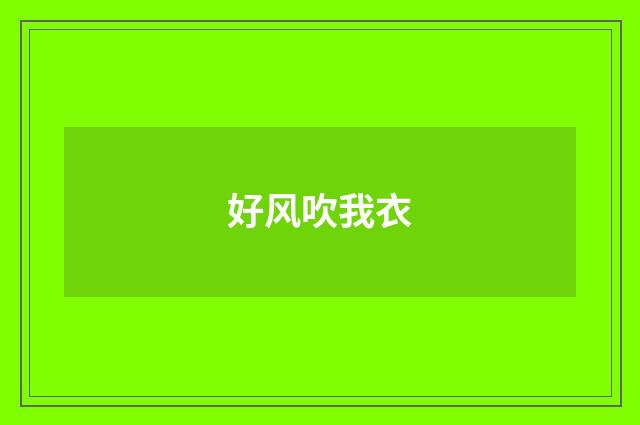 好风吹我衣