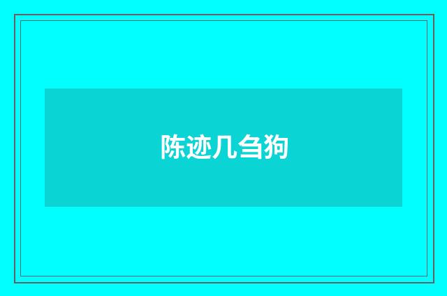 陈迹几刍狗