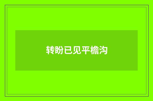 转盼已见平檐沟